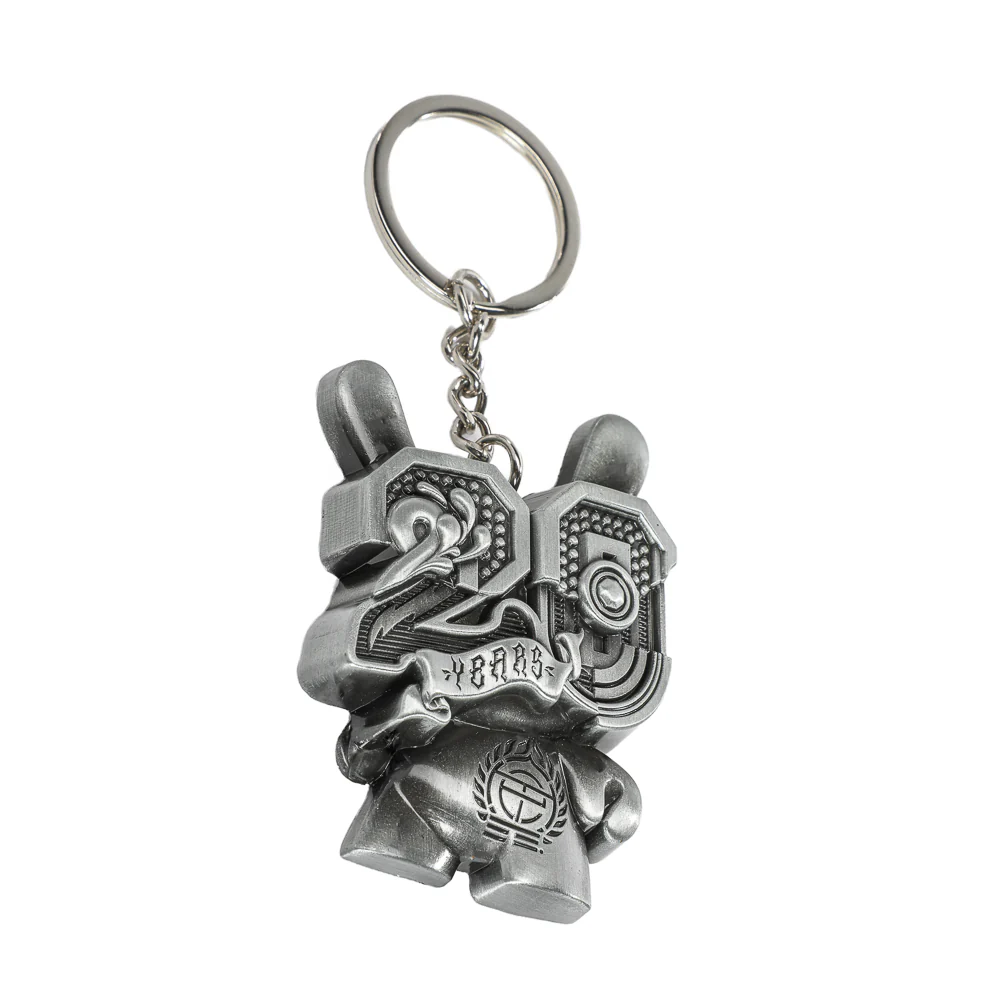 20th Anniversary Solid Metal Dunny Keychain - “Silverchrome” by Tristan Eaton (Limited Edition of 200) - Image 3