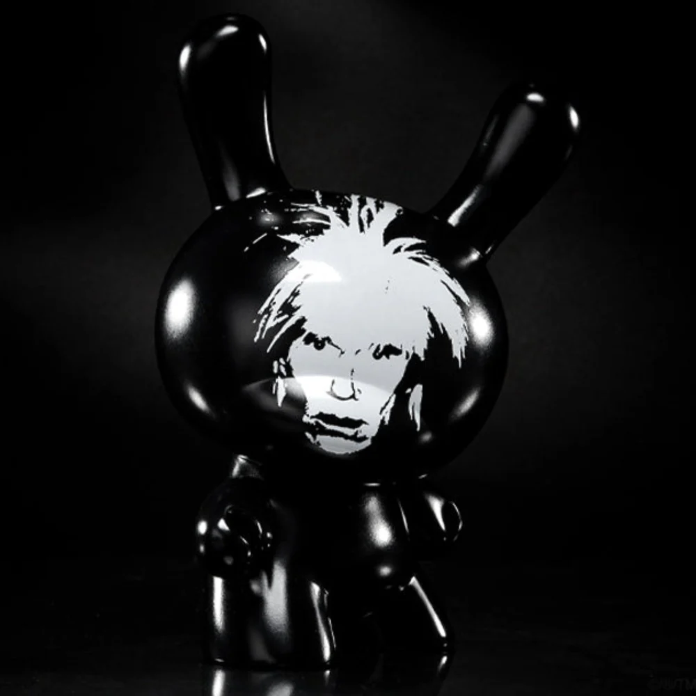 Andy Warhol Fright Wig Self-Portrait 8" Masterpiece Dunny - Monochrome Edition - Image 3