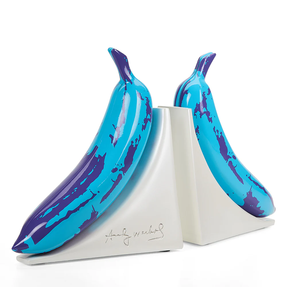 Andy Warhol 10” Lustre Gloss Resin Bookends - Blue Banana - Image 14