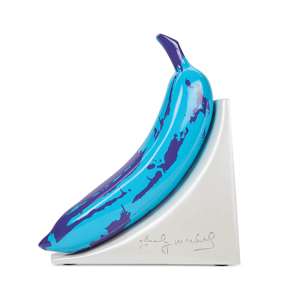 Andy Warhol 10” Lustre Gloss Resin Bookends - Blue Banana - Image 6