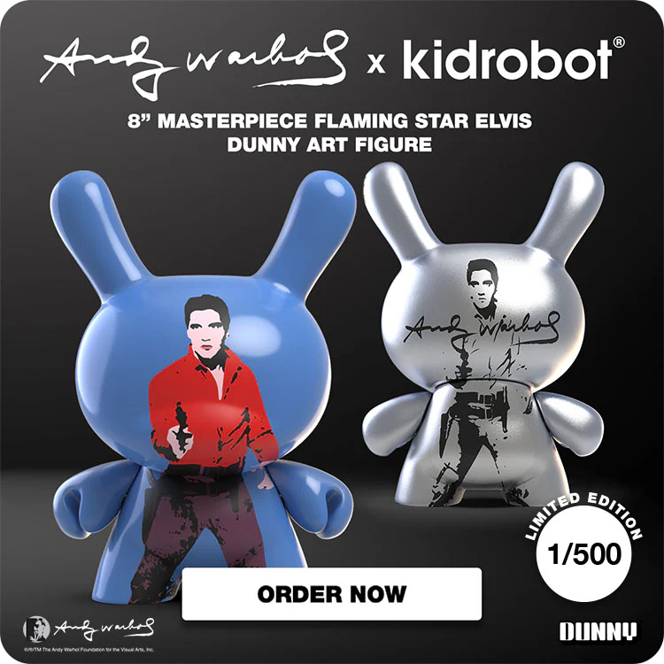 Andy Warhol 8” Masterpiece Flaming Star Elvis Dunny Art Figure - Limited Edition of 500 - Image 4