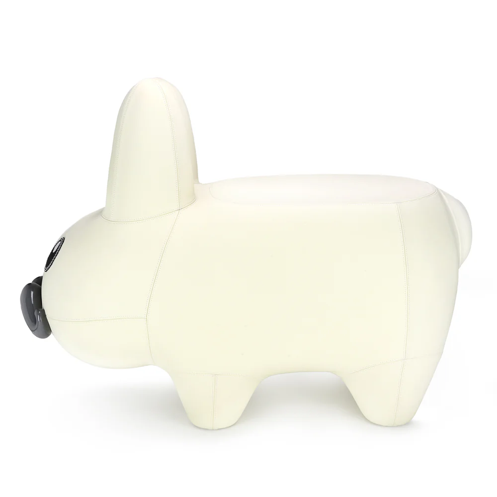 Kidrobot Leather Happy Labbit Stool  - Virgin White Edition - Image 4