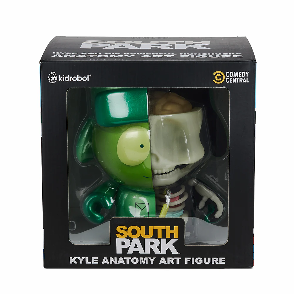 South Park Anatomy Kyle 8" Vinyl Figure - Kidrobot.com Pearlescent GID Exclusive (Limited Edition of 400) - Image 6